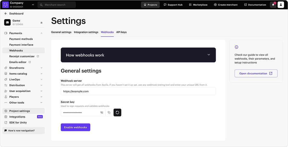 Enable 
webhooks