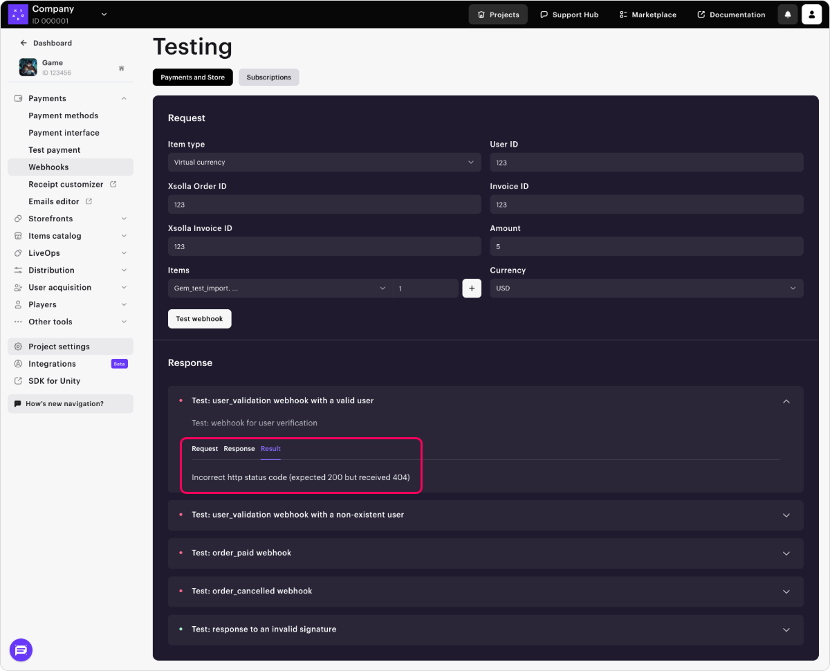 Testing error